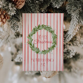 Handgezeichneter grüner Weihnachtskranz ohne Foto Feiertagskarte