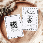 Handgezeichneter, handgeschriebener QR-Code-Hochze Einladung<br><div class="desc">Fügen Sie Ihrer Hochzeit eine moderne Drehung mit dieser skurrilen, handgezeichnet Einladung hinzu! Mit eigenartigen, handgeschriebenen Details und einem QR-Code auf der Rückseite für einfache UAWG und mehr Infos ist es die perfekte Mischung aus Kreativität und Komfort für Paare, die eine unterhaltsame, persönliche Touch zu ihrem großen Tag gewollt haben....</div>
