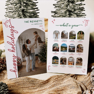 Handgezeichneter Happy Holidays Bogen Foto Weihnac Feiertagskarte