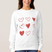 Handgezeichneter Herz Pullover (Vorderseite)