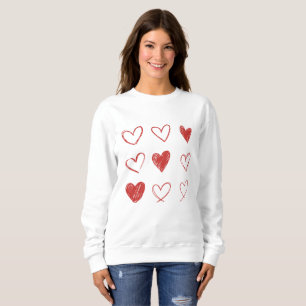 Handgezeichneter Herz Pullover