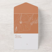 Handgezeichneter Hibiskus Earthy All In One Einladung (Außenbereich)