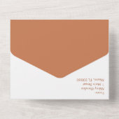 Handgezeichneter Hibiskus Earthy All In One Einladung (Rückseite)