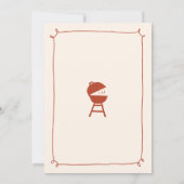 Handgezeichneter Hinterhof Ich mache GRILLEN-Verlo Einladung (Rückseite)