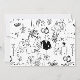 handgezeichneter Hochzeitsantrag Verlobung Einladung