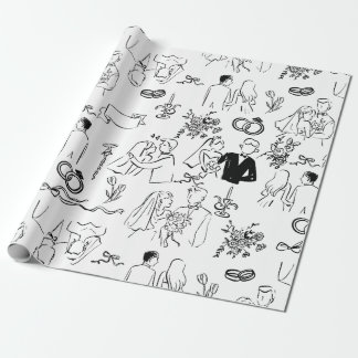 handgezeichneter Hochzeitsantrag Verlobung Geschenkpapier