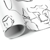 handgezeichneter Hochzeitsantrag Verlobung Geschenkpapier (Rolleneckpunkt)