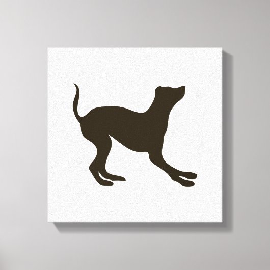 Handgezeichneter Hund Silhouette Leinwand (Vorderseite)