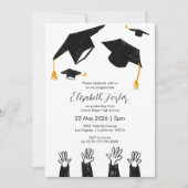 Handgezeichneter illustrierter Foto Abschluss Einl Einladung (Vorderseite)