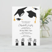 Handgezeichneter illustrierter Foto Abschluss Einl Einladung (Stehend Vorderseite)