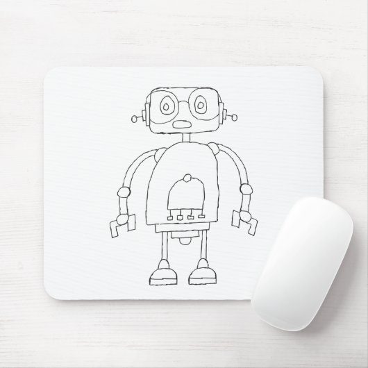 Handgezeichneter intelligenter Roboter Zeichnend Mousepad (Mit Mouse)