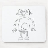 Handgezeichneter intelligenter Roboter Zeichnend Mousepad (Vorne)