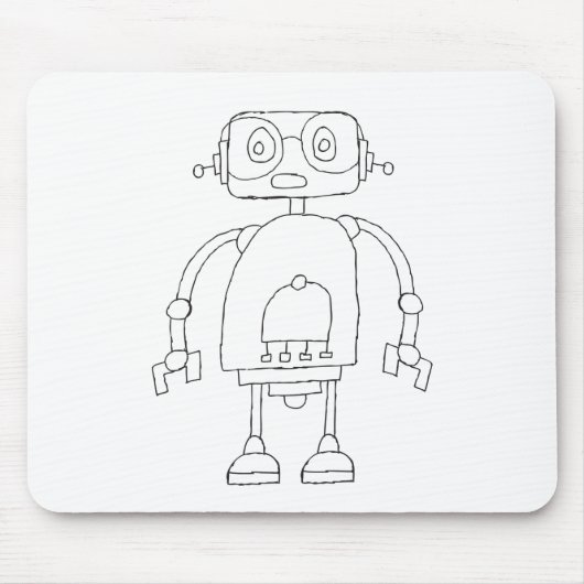 Handgezeichneter intelligenter Roboter Zeichnend Mousepad (Vorne)