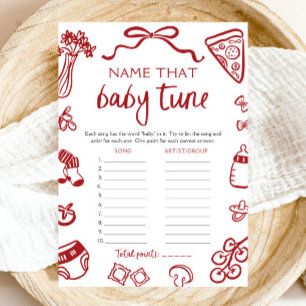 Handgezeichneter italienischer Baby Shower - Errat Einladung