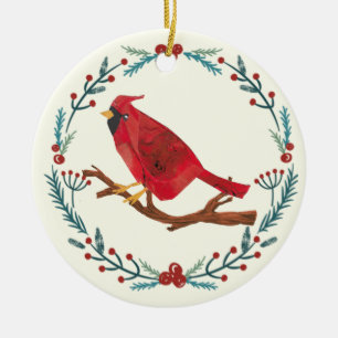 Handgezeichneter Kardinal Elegant Personalisiert  Keramik Ornament