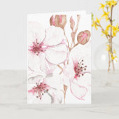 Handgezeichneter Kirschblossom (Leere) Karte (Gelbe Blume)