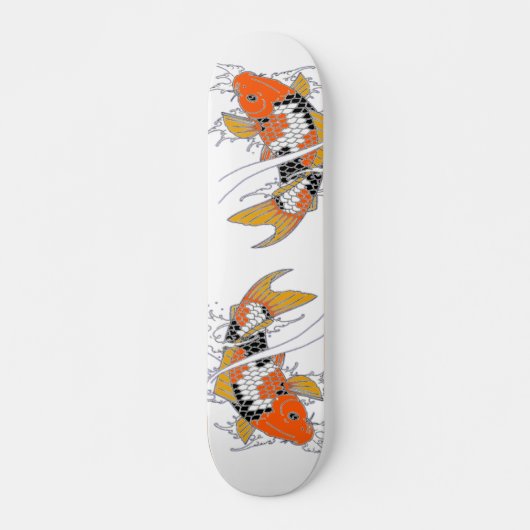 Handgezeichneter Koi-Skateboard Skateboard (Vorne)