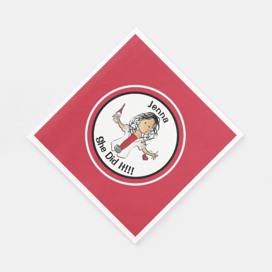 Handgezeichneter Krankenpfleger Abschluss Napkins Serviette (Ecke)