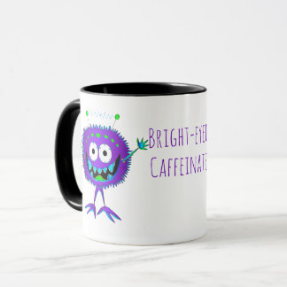 Handgezeichneter lächelnder lila Cartoon-Monster Tasse