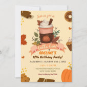 Handgezeichneter Latte Fun Herbst Geburtstag Einladung (Vorderseite)