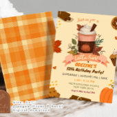 Handgezeichneter Latte Fun Herbst Geburtstag Einladung