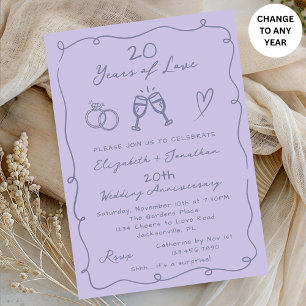 Handgezeichneter Lavendel - Hochzeit Jubiläum jede Einladung