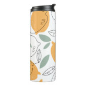 Handgezeichneter Lemonenhintergrund. Nahtloses Mus Thermosbecher (Nach links gedreht)