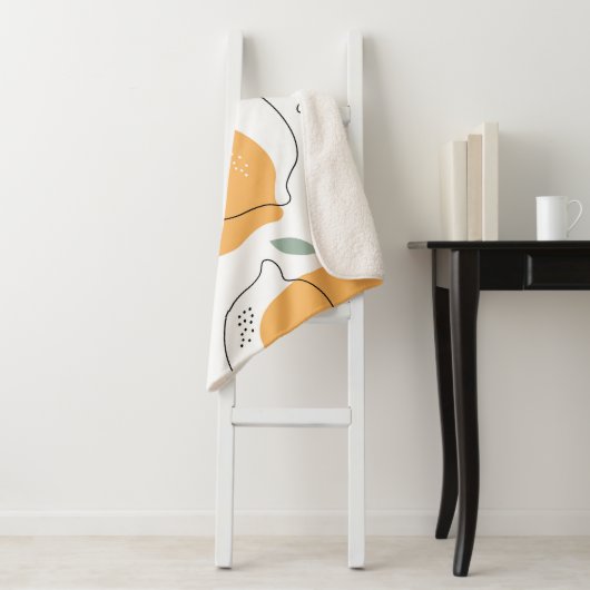 Handgezeichneter Lemons Hintergrund. Nahtloses Mus Sherpadecke (Beispiel)