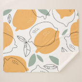 Handgezeichneter Lemons Hintergrund. Nahtloses Mus Sherpadecke (Vorderseite (Horizontal))