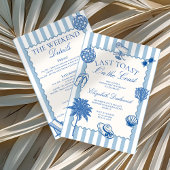 Handgezeichneter letzter Toast an der Küste Bachel Einladung