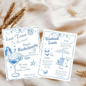 Handgezeichneter letzter Toast an der Küste Bachel Einladung