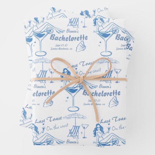 Handgezeichneter letzter Toast an der Küste Bachel Geschenkpapier Set (Beispiel)