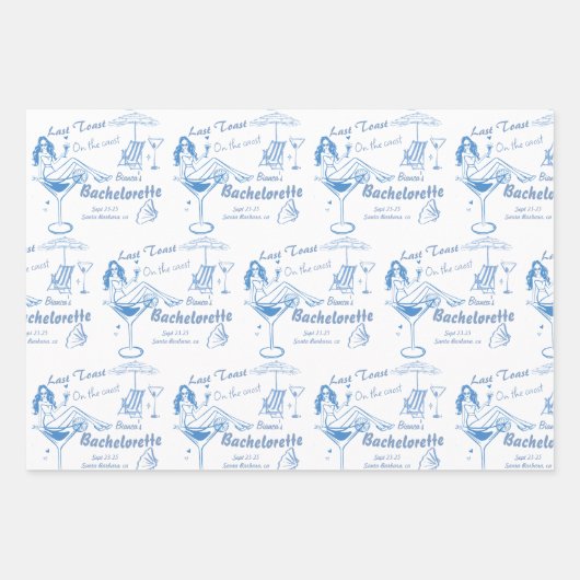 Handgezeichneter letzter Toast an der Küste Bachel Geschenkpapier Set (Vorderseite)