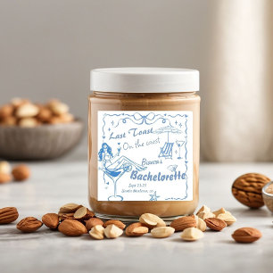 Handgezeichneter letzter Toast an der Küste Bachel Quadratischer Aufkleber