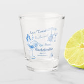 Handgezeichneter letzter Toast an der Küste Bachel Schnapsglas (Vorderseite)