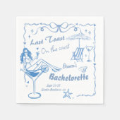 Handgezeichneter letzter Toast an der Küste Bachel Serviette (Vorderseite)