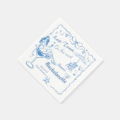 Handgezeichneter letzter Toast an der Küste Bachel Serviette (Ecke)