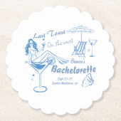 Handgezeichneter letzter Toast an der Küste Bachel Untersetzer (Vorderseite)