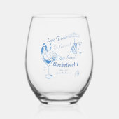 Handgezeichneter letzter Toast an der Küste Bachel Weinglas Ohne Stiel (Vorderseite)