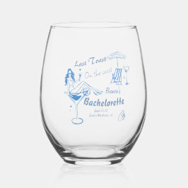 Handgezeichneter letzter Toast an der Küste Bachel Weinglas Ohne Stiel