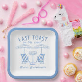 Handgezeichneter letzter Toast Coast Blue Junggese Pappteller (Party)