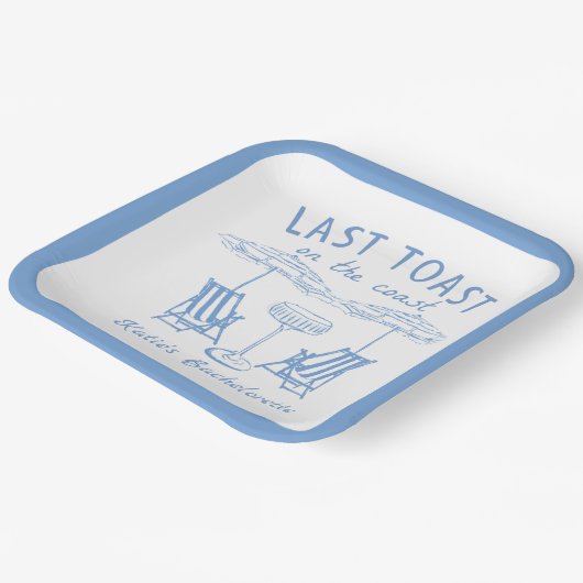 Handgezeichneter letzter Toast Coast Blue Junggese Pappteller (Gewinkelt)