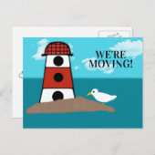 Handgezeichneter Leuchtturm Seagull Änderung der A Ankündigungspostkarte (Vorne/Hinten)