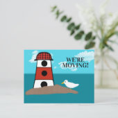 Handgezeichneter Leuchtturm Seagull Änderung der A Ankündigungspostkarte (Stehend Vorderseite)