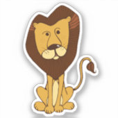 Handgezeichneter Löwensticker Aufkleber (Vorderseite)