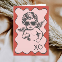 Handgezeichneter lustiger romantischer Cupido XO V