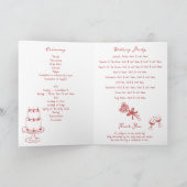 Handgezeichneter Maroon-Hochzeitsorden Programm (Innenseite)