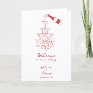 Handgezeichneter Maroon-Hochzeitsorden Programm