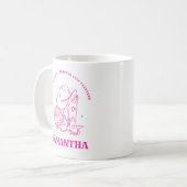 Handgezeichneter moderner rosa westlicher bester F Kaffeetasse (Vorderseite Links)