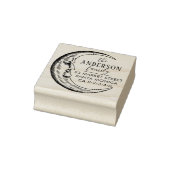 Handgezeichneter Mond Rücksendeadresse für Familie Gummistempel (Stempel)